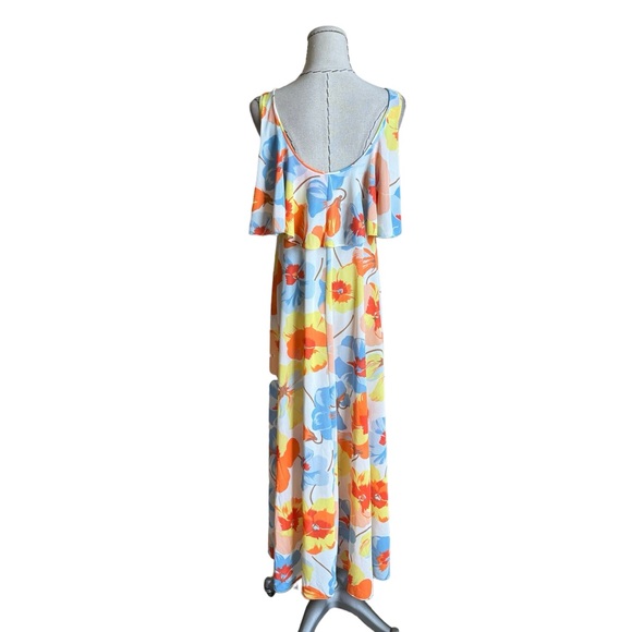 Vintage 60s 70s Miss Stevens Mod Floral Nylon Nightgown Loungewear Dress - Picture 6 of 11